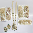 Rajwadi Collection Royal Pota Stone Pearl And Beads Long Necklace Set