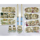 Rajwadi Collection Royal Crystal Stone Pearl And Beads Meenakari Long Necklace Set