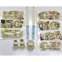 Rajwadi Collection Royal Crystal Stone Pearl And Beads Meenakari Long Necklace Set