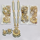 Rajwadi Collection Royal Pota Stone Pearl And Beads Meenakari Long Necklace Set