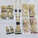 Rajwadi Collection Royal Pota Stone Pearl And Beads Meenakari Long Necklace Set