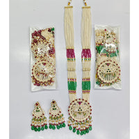 Rajwadi Collection Royal Pota Stone Pearl And Beads Meenakari Long Necklace Set