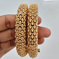 Rajwadi Collection High Gold Plated Traditional Openable Bangles Set 