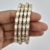 Rajwadi Collection Heritage Polki Kundan Stone Bangles Set