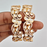 Rajwadi Collection Heritage Polki Kundan Stone Bangles Set
