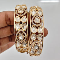 Rajwadi Collection Heritage Polki Kundan Stone Bangles Set