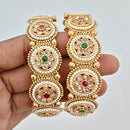 Rajwadi Collection Heritage Pota Stone And Pearl Openable Bangles Set 