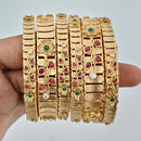 Rajwadi Collection Heritage Pota Stone Bangles Set 