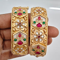Rajwadi Collection Heritage Pota Stone Bangles Set 