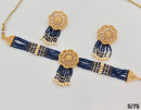 Rajwadi Collection Classic Crystal Stone Pearl And Beaded Choker Necklace Set