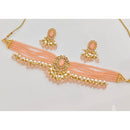Rajwadi Collection Classic Crystal Stone Pearl And Beaded Choker Necklace Set