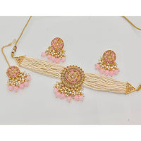 Rajwadi Collection Classic Crystal Stone Pearl And Beaded Choker Necklace Set