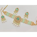 Rajwadi Collection Classic Pota Stone Pearl And Beaded Choker Necklace Set