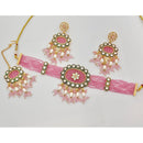 Rajwadi Collection Classic Pota Stone Pearl And Beaded Choker Necklace Set