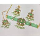 Rajwadi Collection Classic Pota Stone Pearl And Beaded Choker Necklace Set