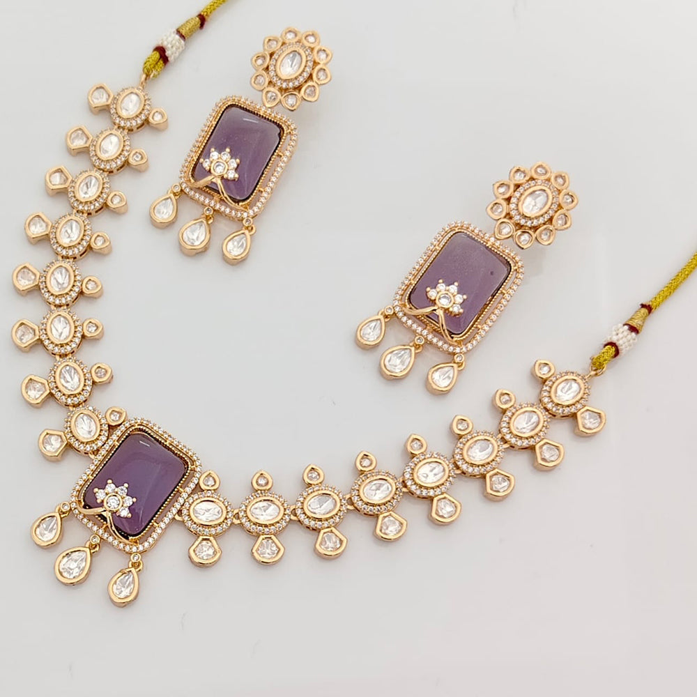 Rajwadi Collection Premium Polki Kundan Stone Necklace Set
