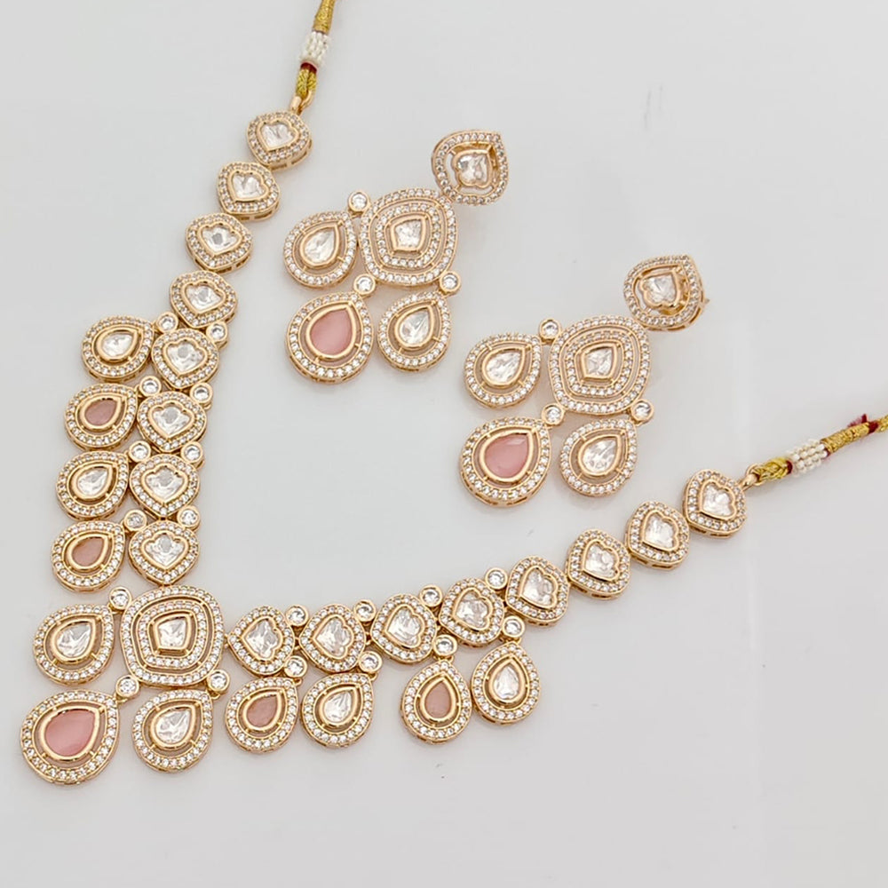 Rajwadi Collection Premium Polki Kundan Stone Necklace Set