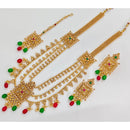 Rajwadi Collection Royal Crystal Stone And Beads Long Necklace Set