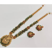 Rajwadi Collection Royal Pota Stone And Pearl Temple Long Necklace Set