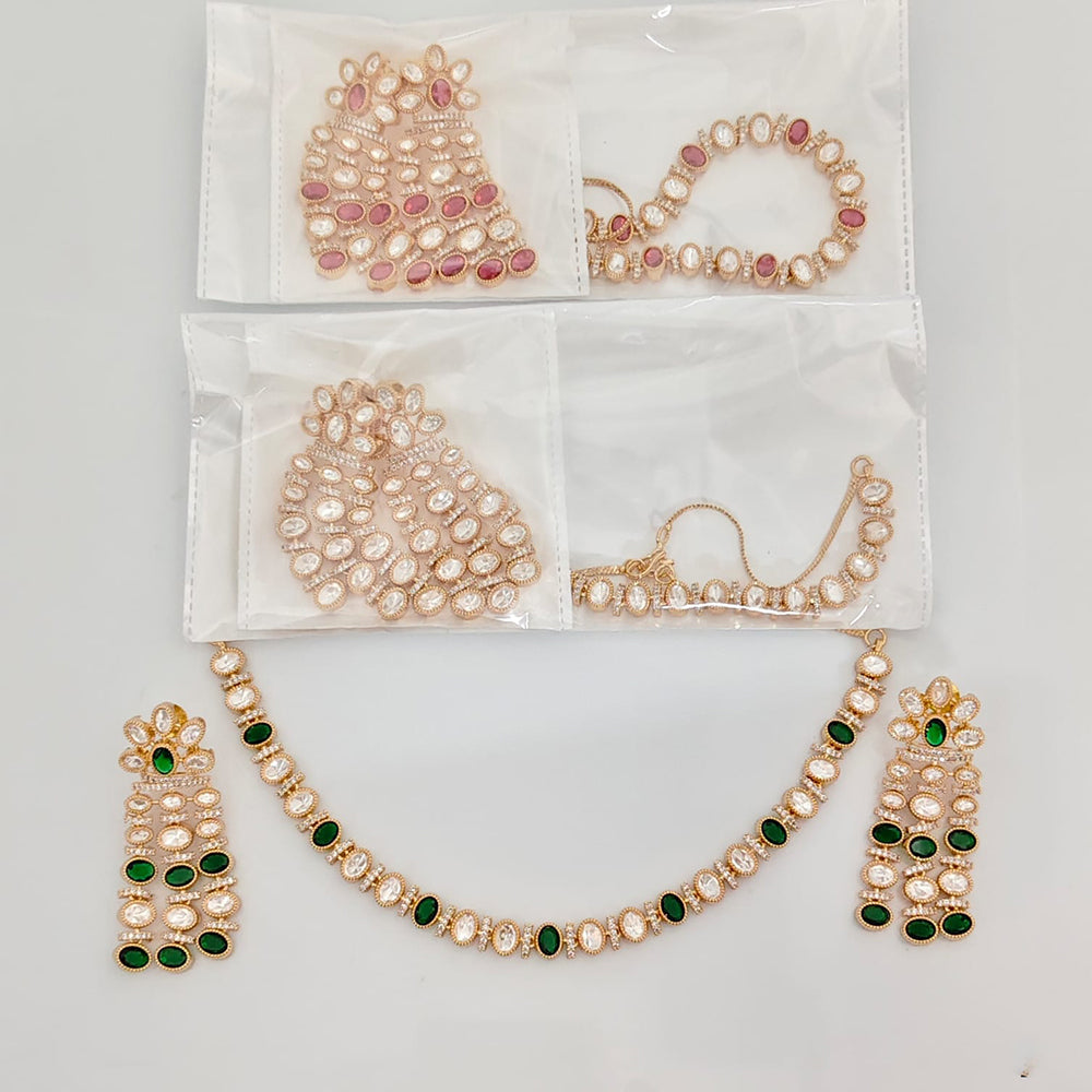 Rajwadi Collection Royal Polki Kundan Stone Designer Necklace Set