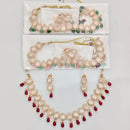 Rajwadi Collection Royal Polki Kundan Stone Pearl And Beads Designer Necklace Set