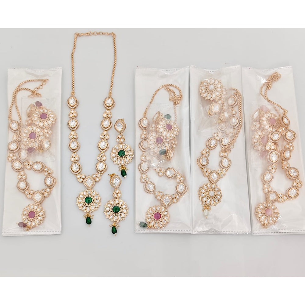 Rajwadi Collection Royal Polki Kundan Stone Pearl And Beads Designer Necklace Set