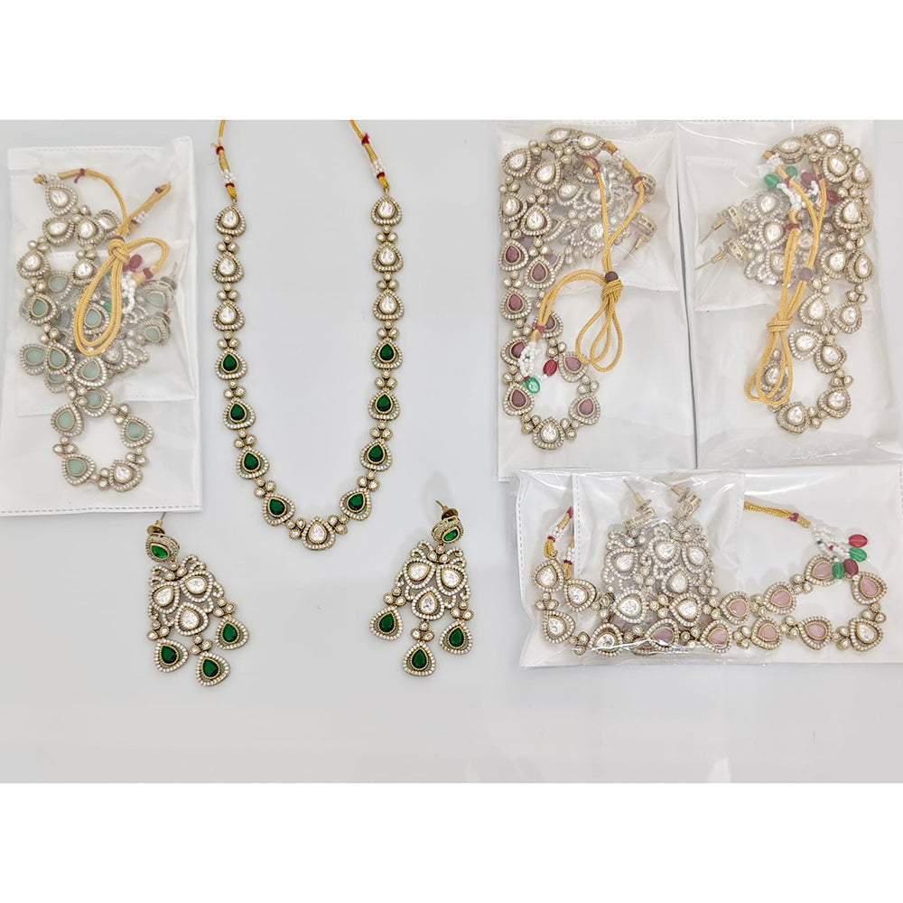 Rajwadi Collection Royal Polki Kundan Stone Designer Necklace Set