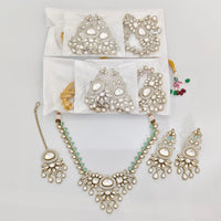 Rajwadi Collection Royal Polki Kundan Stone Designer Necklace Set