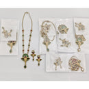 Rajwadi Collection Classic American Diamond Antique Temple Design Necklace Set