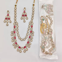 Rajwadi Collection Royal Polki Kundan Stone Designer Long Necklace Set