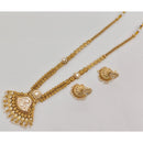 Rajwadi Collection Traditional Pota Stone And Pearl Long Necklace Set