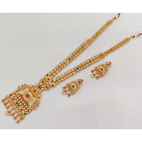 Rajwadi Collection Royal Meenakari And Pota Stone And Pearl Long Necklace Set