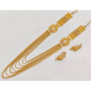 Rajwadi Collection Royal Gold Plated Crystal & Beads Long Necklace Set