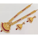 Rajwadi Collection Royal Crystal And Pota Stone Long Necklace Set With Bird Motif
