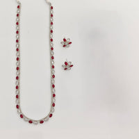 Rajwadi Collection Urban Crystal And Pota Stone Long Necklace Set