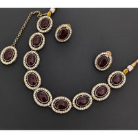 Rajwadi Collection Stardom Pota Stone And Austrian Stones Necklace Set