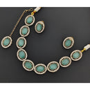 Rajwadi Collection Stardom Pota Stone And Austrian Stones Necklace Set