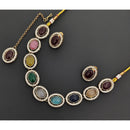 Rajwadi Collection Stardom Pota Stone And Austrian Stones Necklace Set