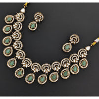Rajwadi Collection Glamour Pota Stone And Austrian Stones Necklace Set