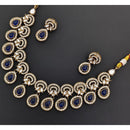 Rajwadi Collection Glamour Pota Stone And Austrian Stones Necklace Set