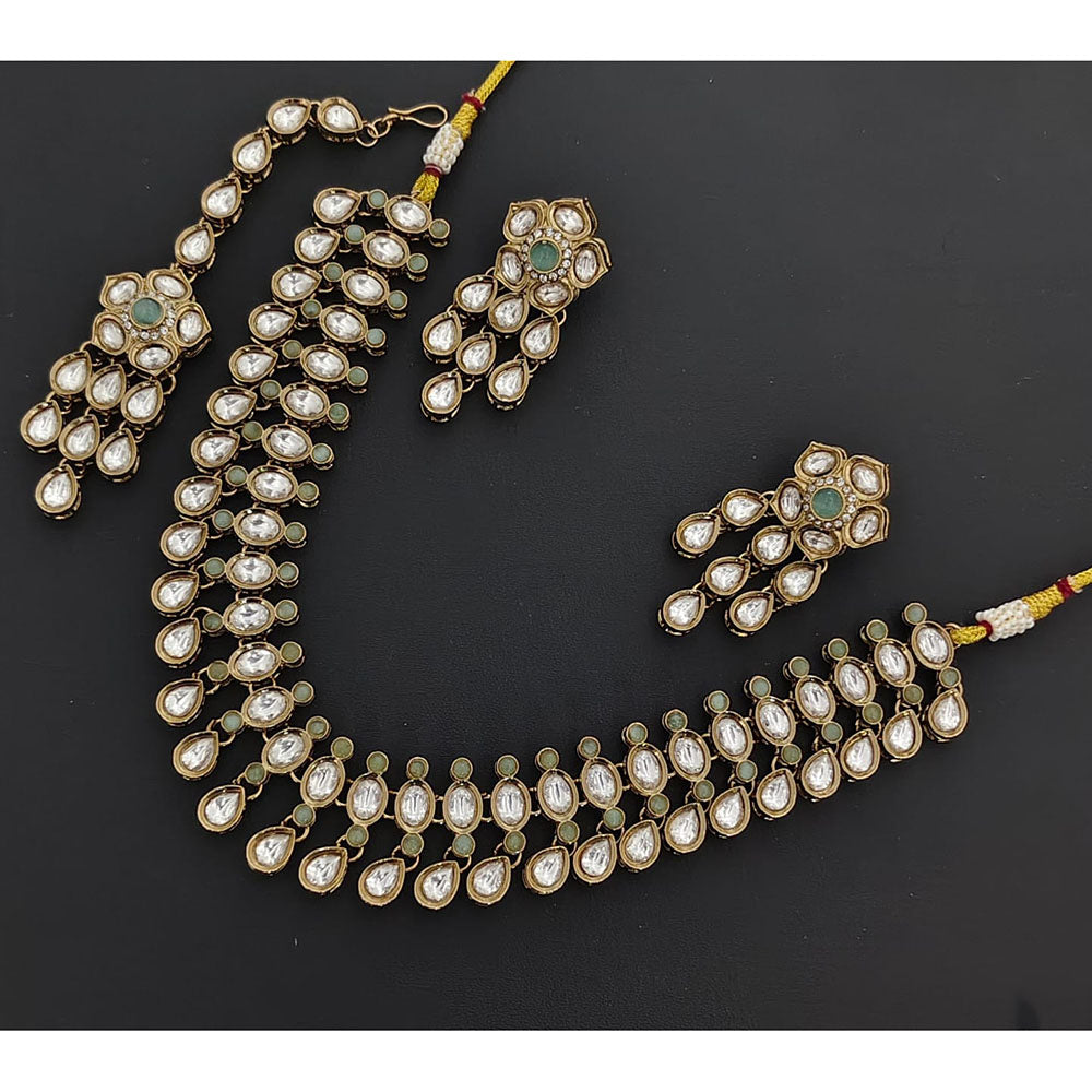 Rajwadi Collection Eternia Polki Kundan And Crystal Necklace Set