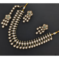 Rajwadi Collection Eternia Polki Kundan And Crystal Necklace Set