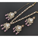 Rajwadi Collection Exquisite Polki Kundan And Crystal Necklace Set
