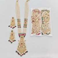 Rajwadi Collection Viraasat Pota Stone And Pearl Long Necklace Set
