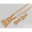 Rajwadi Collection Heritage Meenakari Pota Stone And Pearl And Beads Long Necklace Set