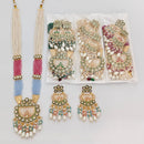 Rajwadi Collection Royal Pearl And Pota Stone Long Necklace Set