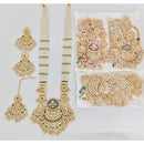 Rajwadi Collection Regal Pearl And Beads Long Necklace Set With Pota Stones