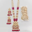 Rajwadi Collection Exquisite Meenakari Pota Stone And Pearl Long Necklace Set