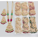 Rajwadi Collection Enigma Meenakari Pearl And Pota Stone Long Necklace Set