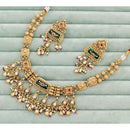 Rajwadi Collection  Pota Stone And Pearl  Necklace Set